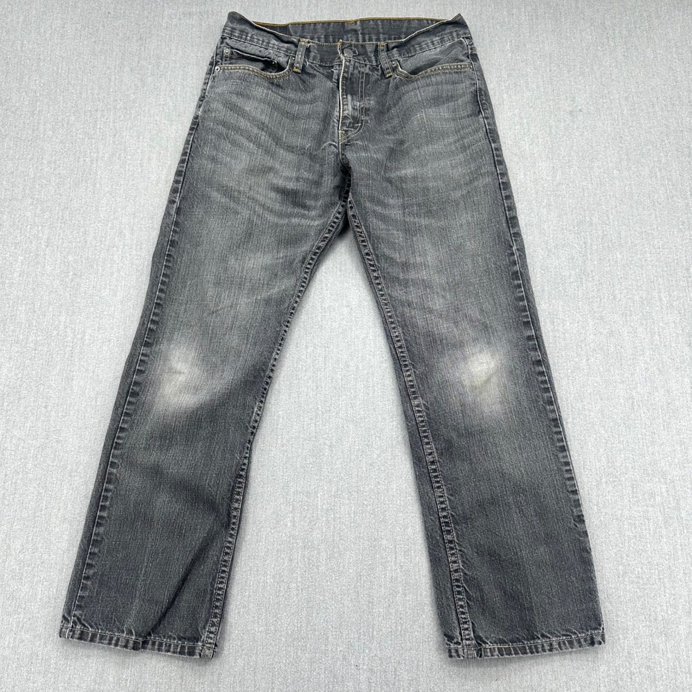 Levi's 514 Jeans Mens 33x30 Gray Straight Fit Faded Denim Casual Pants Y2K